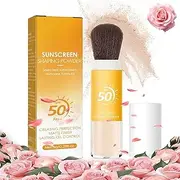 Mineral Sunscreen Setting Powder SPF 50 PA++, Mineral Brush PowderOil Control Matte Finish Loose Powder, Translucent Face Powder for All Skin, Translucent Mineral Sunscreen Setting Powder (1pcs)