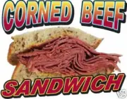 Corned Beef Sandwich Concession Food Truck Restaurant Menu Sign Vinyl Decal 12"