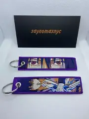 Naruto Anime Manga Sasuke Uchiha Embroidered Jet Tag Keychain