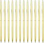 Taefuhnn 12 Pcs Metal Gold Retractable Ballpoint Pens, Black Ink 1mm Gold Metal Retractable Pens for Women Men Employee Writing Signature Journaling Home Office School