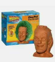 Doc Brown Back to the Future Chia Pet Decorative Pottery Handmade Planter - NEW