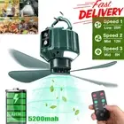 Portable Mini USB Ceiling Fan With Led Light Hanging USB Power For Camping