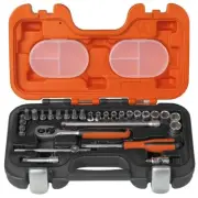 New Bahco S290 29pce 1/4 inch Drive Metric Socket Set Matt Chrome-Plated Finish