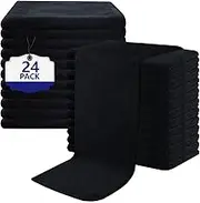 Black Salon Towels, Super Soft and Absorbent Microfiber Hair Towel for Salon, Bath, Spa, Pool and Home, 27 inch X 16 inch (Black - 24 Pack)