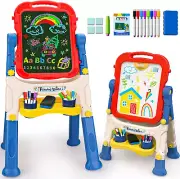 Kids Easel for Toddlers Age 2-4 Art Magnetic White Board & Chalkboard Double ...