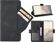 GoshukunTech Phone Cover for Google Pixel 6 5G,for Google Pixel 6 5G Wallet Case[ 5 Card Slots Leather Wallet ] Soft TPU Inner Case Flip Cover Stand Feature -Black