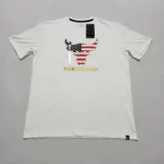 Under Armour UA Project Rock RWB SS Graphic Tee USA Flag Men's L 1383312-100