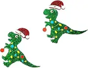 [DEARMAMY] 1 Pair Christmas Dinosaur Drop Earrings Holiday Christmas Dangle Earrings for Ladies Xmas Party Favors Decor Accessories