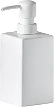 Square Matte White Soap Dispenser Ceramic Hand Soap a Dispenser for Bathroom Countertop,Dish Soap Dispenser for Kitchen-400ml.