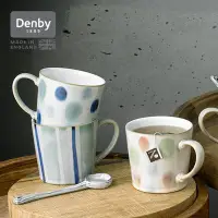 在飛比找Yahoo!奇摩拍賣優惠-下殺-馬克杯denby丹碧英國進口手繪圓點馬克杯陶瓷水杯咖啡