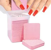 Nail Wipes | Polish Remover Pads Nail Polish Remover Wipes | Portable Square Lint Wipes in Pink, Soft and Gentle for Lash Extension and Nail Polish Remover Wipes Helves