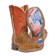 Tin Haul Childs Bald Eagle Sole SqToe Boots 12 Red