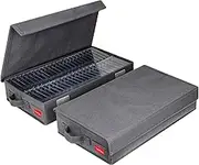 Upgrades Cassette Tape Storage Box - Dust-proof Cassette Racks with Lid - Audio Cassette Holder Pack of 2- Holds 96 Cassette Cases - 16.34 x 9.25 x 3.4 Inches - Grey