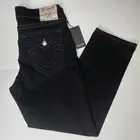 True Religion Ricky SN Flap Relaxed Straight Jeans Men’s 34x30 Black Color -NWT