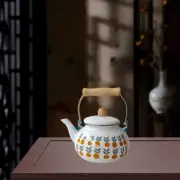 Enamel Teapot Coffee Pot 2.5L Stylish Sturdy Comfortable Grip Floral Enamel Pot