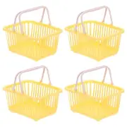 4PCS Mini Shopping Baskets with Handles Small Tiny Baskets, Yellow