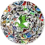 100 Packs Dragon Stickers Water Bottles Laptop Phone Motorcycle Computer Guitar Skateboard Hydroflasks Dragon Vinyl Sticker Waterproof Aesthetic Trendy Decals for Teens Girls Adults