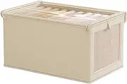 Multi-Functional Folding Wardrobe, Wardrobe Organizer, Clothes Storage Box, Space-Saving Design, Clear Window, Stackable, 15.75-Inch Size, for Closets & Nurseries