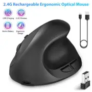 Ergonomic Vertical Mice Mouse 6Keys USB Wireless 2.4GHz 2400DPI For Laptop PC AU