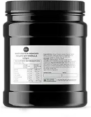 400g Whey Protein Powder Isolate - Vanilla Shake WPI Supplement Jar
