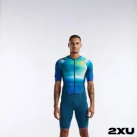 在飛比找momo購物網優惠-【2XU】男 Aero全拉鍊式三鐵衣(春綠/藍)