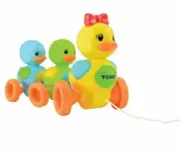 TOMY Toomies Quack Along Ducks Pull Along Toy Educational Toddler Toy with Col