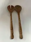 Coconut Wood Salad Servers Hamptons Boho-Handmade in Bali 32 cm