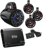 Boss Audio Universal UTV Bluetooth Remote Controlled RGB Audio Kit 4"