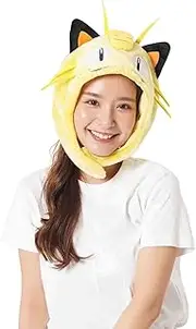 [SAZAC] Kigurumi Hat -Pokemon - Meowth - Cozy Costume Beanie Cap - Adult Size Yellow, Yellow, Medium/One size