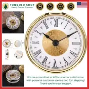 Classic 3-1/8 Inch Gold Trim Quartz Clock Insert with Easy-Read Numerals