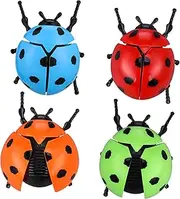 BCOATH 4pcs Wind Up Animal Ladybug Walking for Outdoor Decoration Realistic Movement Adorable Novelty Clockwork for Adults