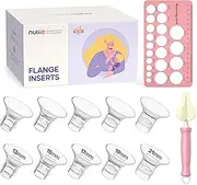 Nuliie 10PCS Flange Sizing Kit 13/15/17/19/21mm for 24mm Flange/Shield of Most Pumps, Silicone Flange Insert for Momcozy/Spectra/Bellababy Breast Pump, Breastfeeding Essential Pumping Kit for Moms