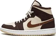 [Nike] Jordan Womens WMNS Air Jordan 1 MID SE DO6699 200 Brown Basalt Fleece - Size 6.5W
