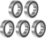 uxcell 6801-2RS Deep Groove Ball Bearing 12x21x5mm Double Sealed ABEC-1 Bearings 5-Pack