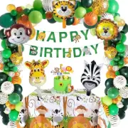 Safari Birthday Decorations, 58PC Wild Jungle Theme Party Supply Animal Balloon