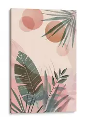 Abstract Tropical Palm Leaves Art Canvas Wall Decor, Modern Home