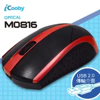 在飛比找順發線上購物優惠-iCooby M0816BR光學滑鼠/USB(黑紅)