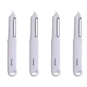 4x Culinare White Stainless Steel/Plastic Vegetable/Fruit Slicer Swivel Peeler