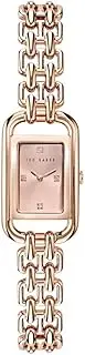 [TED BAKER] Women's Tessye Rose Gold-Tone Case, Pink Dial, Rose Gold-Tone Chain Bracelet BKPTTS406 Dress Watch, Rose Gold/Pink, 17mm