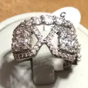 Bomb Party Staying Next to You Diamond Cubic Zirconia Rhodium Ring SZ 5 RBP5886