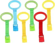 KAILIKETIY 6Pcs Crib Pull Rings Standing Assist Tools Durable Nursery Hanging Rings for Newborns Safe Grip Handles for Walking Training Smooth Surface Design