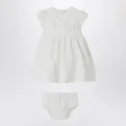 [Il Gufo] White Dress With Culotte In Viscose Poplin 2 Y White
