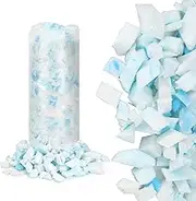 MATUFF Shredded Memory Foam Filling 5 lbs, Premium Soft Bean Bag Filler for Pillow Stuffing Bean Bag Chair Couch Cushion Filling and Dog Bed Fill and Artwork Refill, Blue & White Multi Shape