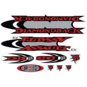 Diamond Back - 1998 Assult EX for white frame decal set - Old school bmx