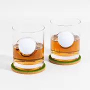 Refined Gifts Golf Ball Whiskey Glasses Set of 2