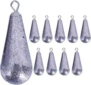 Lead Fishing Weights, Drop Shot Weights, 10X Durable Lead Teardrop Fishing Sinker, Reusable Drop Shot Rig Fishing Tackle Accessories for Freshwater or Saltwater Fish