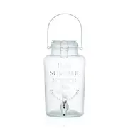 Lemon & Lime 3L Glass Drink Dispenser Clip Lid
