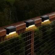Advwin Solar Deck Lights 16 Pack Outdoor Solar Step Stair Fence Lights Warm Light
