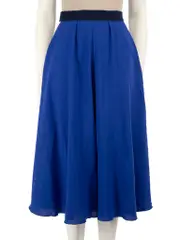 Blue Flared Midi Skirt