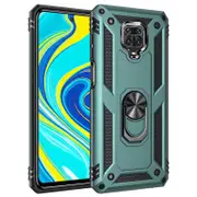 2PCS Shockproof Armor Case For Xiaomi Redmi Note 9S Metal Ring Holder Cover For Redmi Note 9S Capa Coque Funda - Green Redmi Note 9S